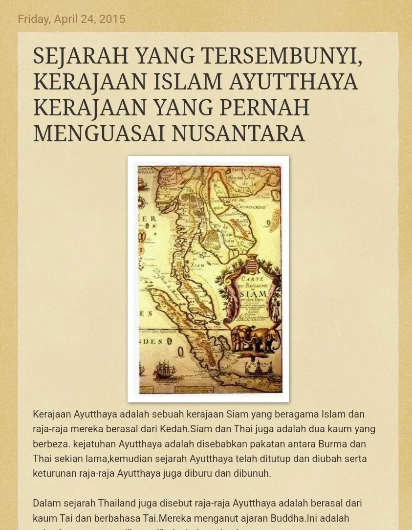 Ayutthaya Bukan Kerajaan Islam Melayu!