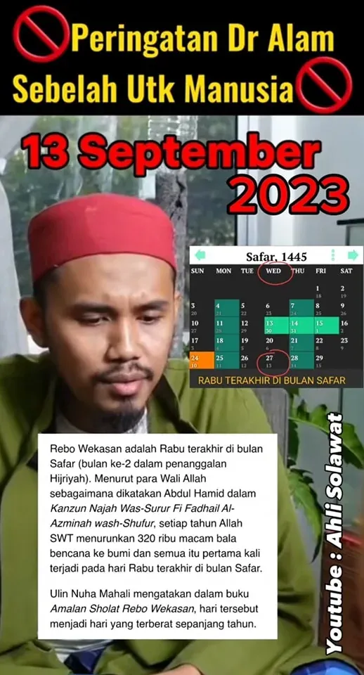 Haram Untuk Kita Mempercayai Bala 13 September