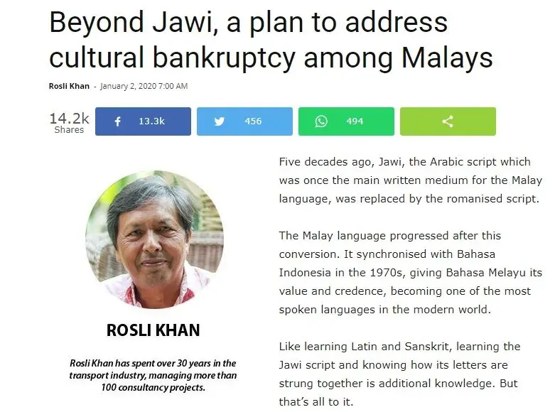 Kolumnis FMT Tuduh Melayu Tengah Muflis Budaya!