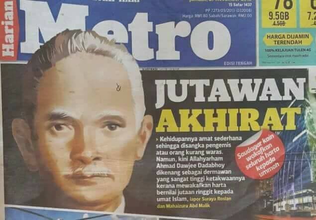 Ahmad Dawjee Dadabhoy: Jutawan Akhirat
